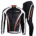 sponeed Bicycle Clothing Men Windproof Bike Pants Padded Long Sleeve Spring Gear Suits for Biking Outfits US L Multi