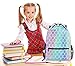 Wamika Colorful Mermaid Scale Backpacks for Girls Women, Rainbow Marble Galaxy Computer Laptop Backpack, Fish Scales Kid’s School Book Bag, Casual Travel Camping Daypack