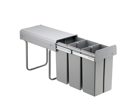 WESCO Bio Trio 30DT 3x10 Liter alugrau Einbau Abfallsammler Mülleimer Vollauszug