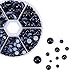 PH PandaHall 6 Sizes Flat Pearls 690pcs Black Flat Back Pearl Cabochon Gems Glue on Pearls for Nail Cup Crafts Scrapbooking Embellishment Shoes Wedding Dress DIY Phone Nail Making (4/5/6/8/ 10/ 12mm)