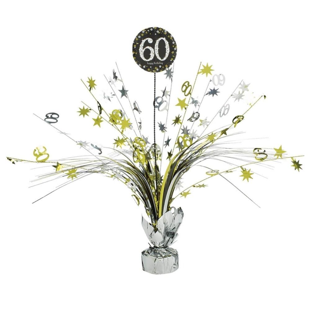 (PKT) Adult Gold Celebration 60th Centerpiece Spray