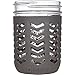 JarJackets Silicone Mason Jar Protector Sleeve - Fits Ball, Kerr 16oz (1 pint) Wide-Mouth Jars | Package of 4 (Charcoal)