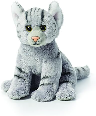 DEMDACO Grey Tabby Cat Children's Plush Beanbag Stuffed Animal Toy