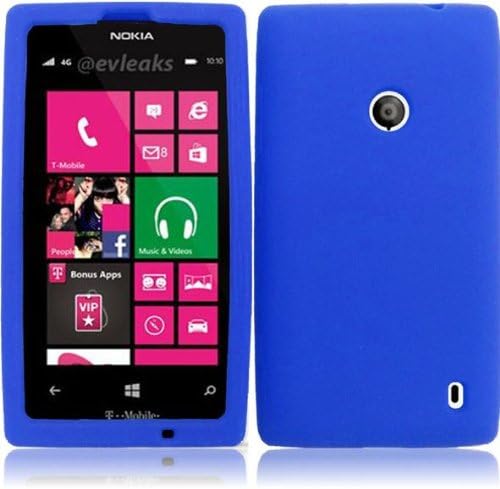 Nokia Lumia 521 ( T-Mobile ) Phone Case Accessory Cool Blue Soft Silicone Rubber Skin Cover with Free Gift Aplus Pouch
