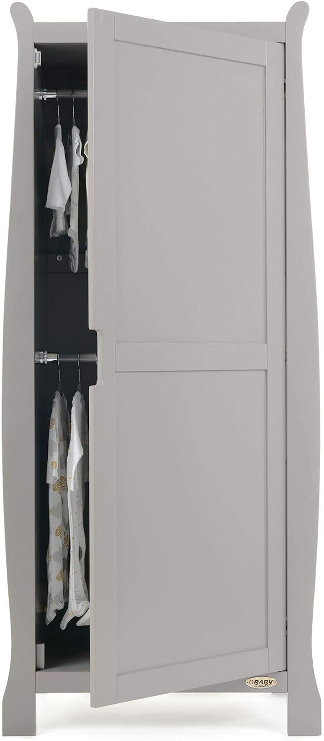 Obaby Stamford Sleigh Single Wardrobe - Warm Grey - Image 3