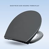 AQUALONA Premium Thermoplastic Toilet Seat Soft Close Oval Grey view 5