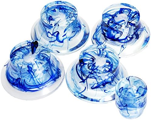 Haramis Musical Hardware Bell Knob &amp; Switch Tip Set for Gibson Les Paul, SG, Etc, Clear Blue Swirl