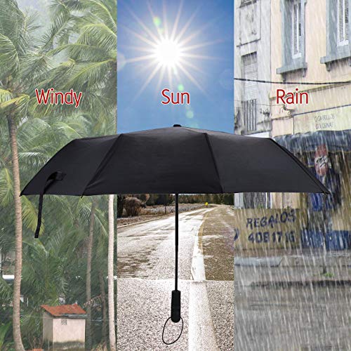 SPLAKS Paraguas de Viaje automático,con Apertura y contratación automática, Doble toldo ventilado a Prueba de Viento, e Gran Tamaño Fácilmente Alberga a Dos Personas,Diseño Compacto, portátil, Ligero