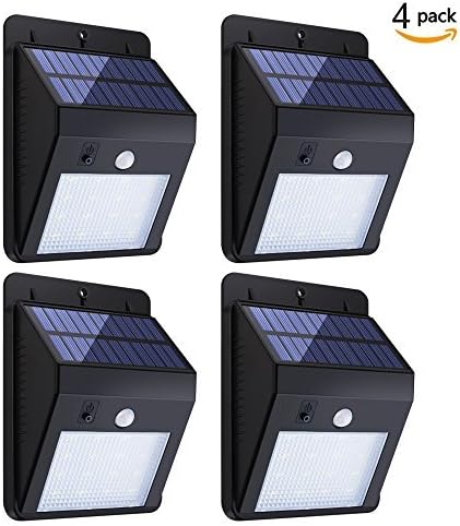 KUMEDA Solar Lights Outdoor (4-pack) 16 LED Wireless Motion Sensor Lights, Outdoor Waterproof Light for Patio ,Deck ,Yard ,Garden with Motion Activated Auto On/Off