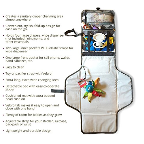 image for Portable Baby Changing Station, Extra Long Diaper Changing Pad - Extra