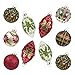 Teresa's Collection 10ct Country Road Glass Blown Christmas Ball Ornaments Red Green and Gold,3.15inch-4.72inch,Themed with Tree Skirt(Not Included)