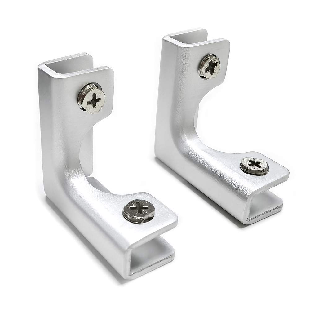 2 Pieces Metal L Shaped Corner Braces 50*50*21 mm Right Angle Brackets Fastener Suitable for 8 mm Glass or Board or Plastic Board (Silver)