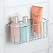 iDesign Rondo Metal Wire Suction Bathroom Shower Caddy Rectangular Basket for Shampoo, Conditioner, Soap, Creams, Towels, Razors, Loofahs, 4