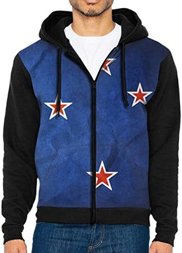 EJPETMG Men's New Zealand Flag Long Sleeves Hoodies Hooded Sweatshirts Pullover Costumes