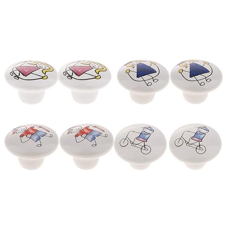 Cartoon Girls Boys Ceramic Knobs Kids Bedroom Wardrobe Drawer
