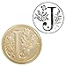 Yoption Initial Alphabet Wax Seal Stamp, Retro Letter J Sealing Wax Stamp Brass Head Wooden Handle for Wedding Party Invitation Envelopes