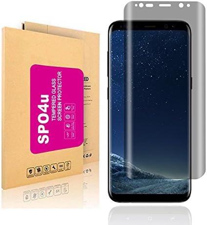 Galaxy S8 Screen Protector Privacy Anti-Spy ,SPO4u 3D Touch Privacy Anti-Peep Tempered Glass Screen Protector Shield [Full Coverage] For Samsung Galaxy S8 (Anti Privacy).