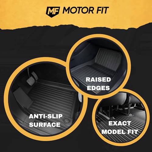 MOTOR FIT 3D All-Weather Car Floor Mats for ROX 01 6 Seater | 5-Piece Waterproof Set with Anti-Slip Backing & Raised Edges | Interior Accessories for ROX 01 6 Seater