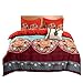 YMY Lightweight Microfiber Duvet Cover Set, Bohemian Exotic Floral Bedding Set (Boho Vintage, Queen)