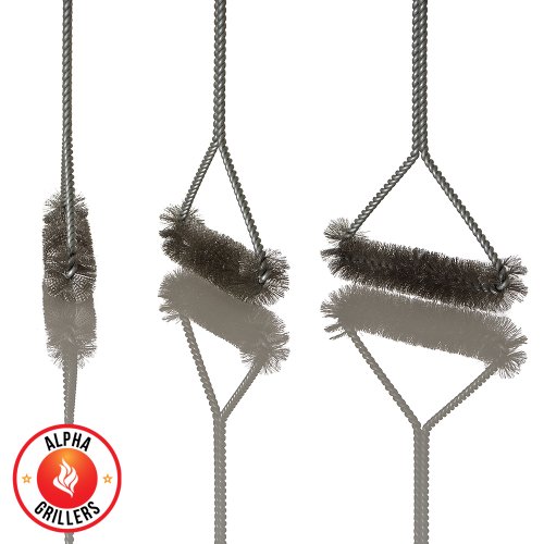 Alpha Grillers BBQ Grill Brush. Stainless Steel Bristles, 18 Inch Long Tools. Best Cleaner for A Weber Barbecue