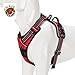 Chai's Choice Dog Harness Vest Medium (Red) | Comfortable & Secure with Adjustable Strap Soft Padded Dog Vest | No-Choke & Easy Control Pet Oxford | 3M Reflective Stripes for Dog Visibility
