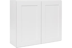 ONESTOCK White Shaker Wall Cabinet - Ready to Assemble, Perfect for Kitchen, Laundry, and Bathroom Storage - 36”W x 42”H x 12”D