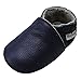 Mejale Baby Boy Girl Shoes Soft Soled Leather Moccasins Anti-Skid Infant Toddler Prewalker(Navy Blue,12-18 Months)