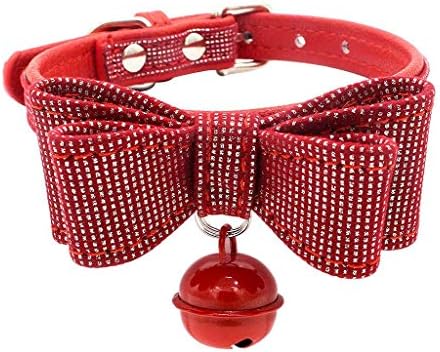 Wouke Pet Collar with Bell for Cat Dog Adjustable Bowknot Collar Puppy Necklace