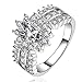 joyliveCY Fashion 925 Sterling Silver Jewelry Inlay Multi Zircon Upscale Luxury Party Ring Size 8