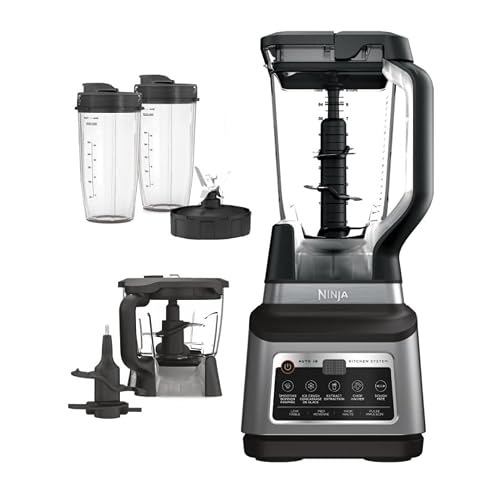Ninja BN801 Professional Plus Kitchen System with Auto-iQ, and 64 oz. max liquid capacity Total Crushing Pitcher, in a Black and Stainless Steel Finish (Renewed)