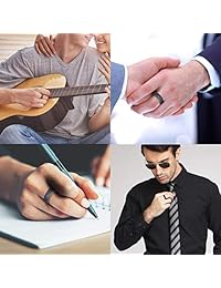 Silicone Wedding Ring for Men,5 Packs Imitation Bark Texture Rubber Wedding Bands for Sports, Comfortable Fit, Skin Safe, Durable