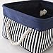 TcaFmac Storage Bins for Organization - Samll Fabric Storage Basket for Shelves with Handles, Collapsible Baskets for Organizing for Closet Laundry Bathroom (White & Navy16x12x8 inch)