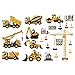 Amaonm Creative Cartoon Cute DIY Engineering Vehicles Wall Stickers Cranes, Forklifts, Road vehicles, Mud Tankers, Construction Site Wall Decal for Kids Babys Room Nursery Children Decor