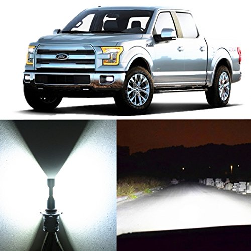 Alla Lighting 2pcs Super Bright H13 White LED Bulbs Dual High Low Beam Headlight Conversion Kits for 2004~2014 Ford F150 F250 F350 F450 F550/ 2005~17 F-250 / F-350/ F-450 / F-550 Super Duty