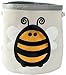 Grey Bee Animal Theme Collapsible Canvas Storage Bin for Kids, Yellow - Bee