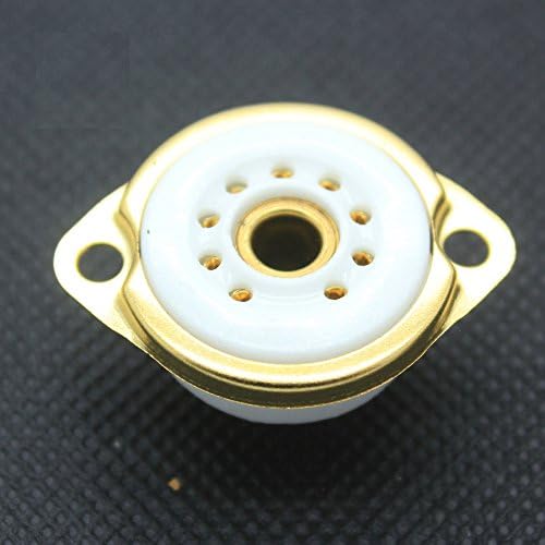 2pcs 9pin Ceramic Gold Vaccum Tube Socket for 12ax7 12au7 El84 Audio Tube Amps