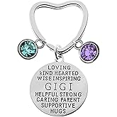 Personalized Gigii Keychain with Birthstone Charm, Gigi Keychain, Gigi Gift, Grandma Jewelry Makes Great Grandma Gifts