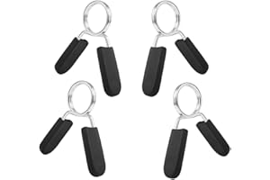 Spring Clip Collars, 4 PCS Barbell Clip Clamps Dumbbell Spring Collars with Easy-Grip Handles for Dumbbell Ordinary Barbell S