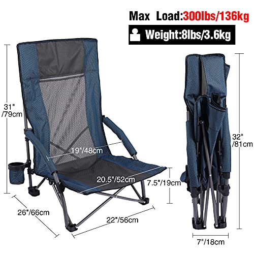 REDCAMP High Back Beach Chairs for Adults, Comfortable Heavy Duty