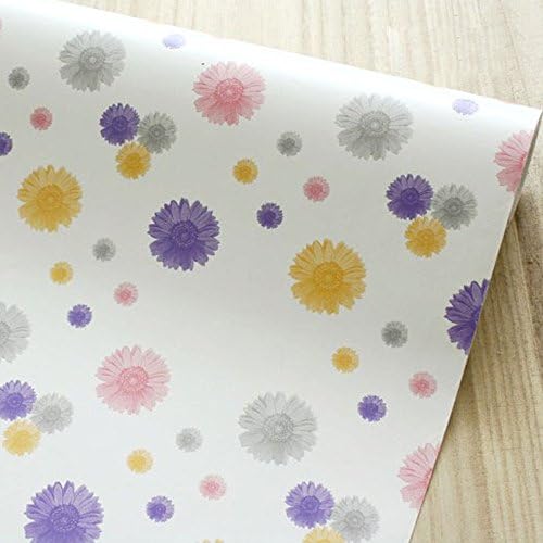 SimpleLife4U Colorful Daisy Contact Paper Self-Adhesive Shelf Liner Dining Table Decor 17.7 Inch By 9.8 Feet