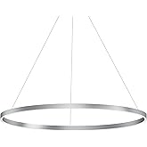 ET2 Lighting E52728-AL Groove - 42W 1 5CCT LED Pendant-1.25 Inch Tall and 40 Inch Wide, Finish Color: Brushed Aluminum