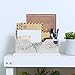 MyGift Whitewashed Wood Office Desktop Letter Mail Sorter, Decorative 2 Compartment Desk Stationery Organizer with Metal Heart Ornament