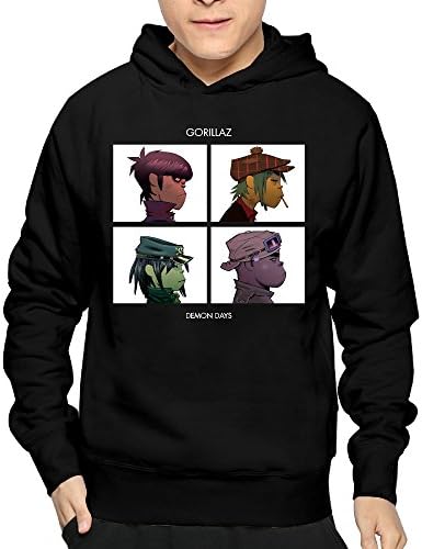 Gdhaiii01ic Men's Cute Hooded Sweatshirt Gorillaz 100 Cotton Shirts Black