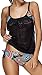 Pandolah Sexy Stripe Lined Double Up Tankini Two Pieces Bathing Suit