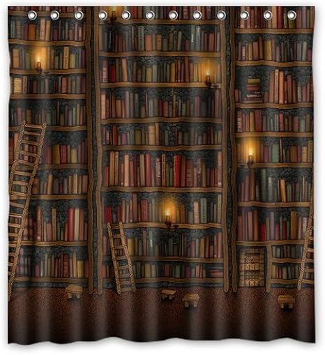 Amazon Com Generic Personalized Old Library Books Bookshelf Series Design Sold By Too Amazing Shower Curtain Bath Decor Curtain 66 X 72 Clothing