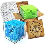 2 Pack Money Puzzle Gift Boxes | Two Cool Cube Shaped Puzzle Money Holder Maze | Challenging and Unique Mystery Puzzle Box - Money Maze for Cash and Mini Maze Cards - by aGreatLife
