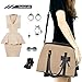 Handbag Shoulder Bag Hot Womens Vintage Messenger Tote with Bow (Beige-A)