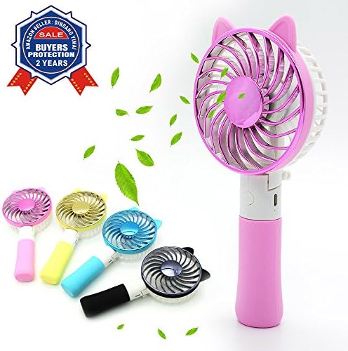 Mini handheld fan Superior quality Portable Battery Fan Desk USB Fan Folding Hand Fan Portable Rechargeable Electric Fan Classmate Girlfriend gift (PINK)