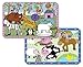 Kid's Farm and Zoo Animals Reversible Washable Vinyl Placemats Set of Two
