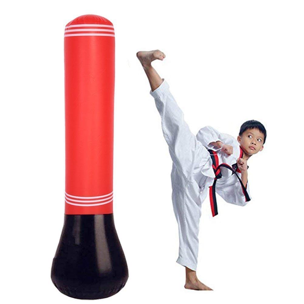 Children's Boxing Bag 4 Years 160 cm Inflatable Children's Boxing Punch Target Freestanding Punch Bag Holder with Stand for Children Adult Training Fitness Sand Hanging Fight